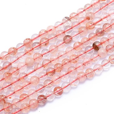 Natural Red Quartz Beads Strands G-K310-C11-6mm-1