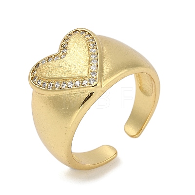 Rack Plating Brass Micro Pave Cubic Zirconia Cuff Finger Rings for Women RJEW-C114-19A-G-1