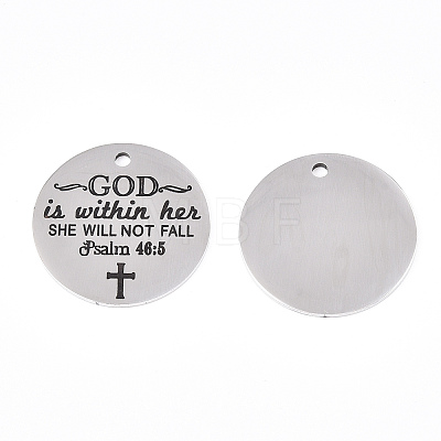 Non-Tarnish 201 Stainless Steel Pendants STAS-T064-38P-30-1