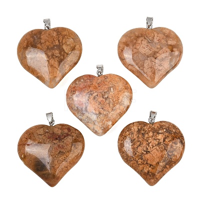 Natural Cherry Blossom Agate Pendants GG-K002-04M-1