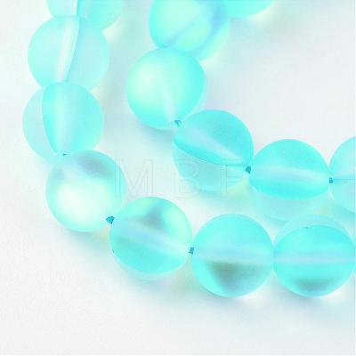 Synthetic Moonstone Beads Strands G-R375-8mm-A04-1