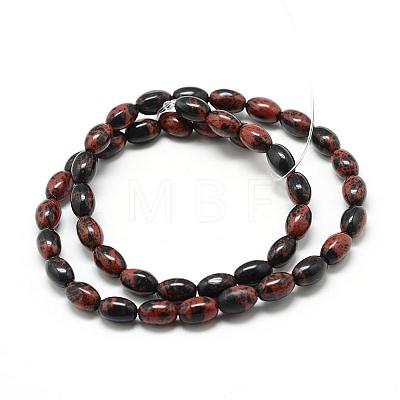 Natural Mahogany Obsidian Beads Strands G-T031-6x9mm-14-1