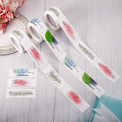 3Roll 3 Colors Self-Adhesive Paper Gift Tag Youstickers DIY-SZ0007-44-1