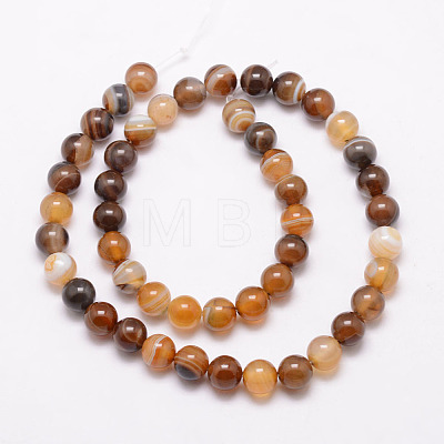 Natural Striped Agate/Banded Agate Bead Strands G-K166-13-8mm-02-1