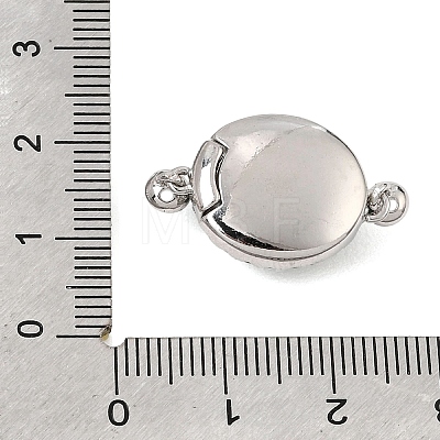 Brass Micro Pave Clear Cubic Zirconia Magnetic Clasps KK-C066-20P-1