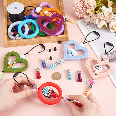 DIY Food Grade Silicone Beaded Pendant Decoration Making Kit DIY-GO0001-96-1