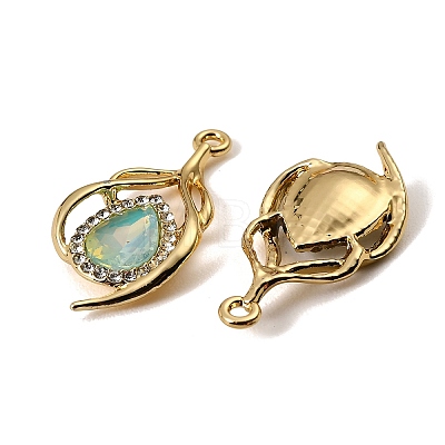UV Plating Alloy Glass Pendants FIND-K032-37G-1