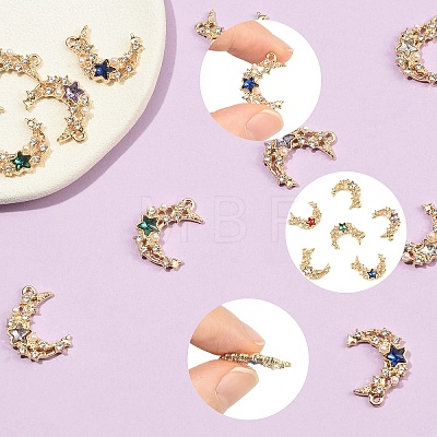 12Pcs 6 Colors Acrylic Rhinestone Pendants FIND-YW0011-60-1