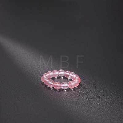 Synthetic Watermelon Stone Glass Stretchy Finger Rings FS-WG01730-47-1