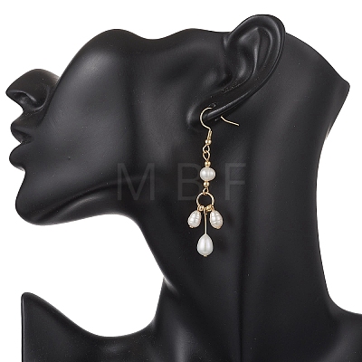 Oval Natural Cultured Freshwater Pearl Dangle Earrings EJEW-JE06889-1