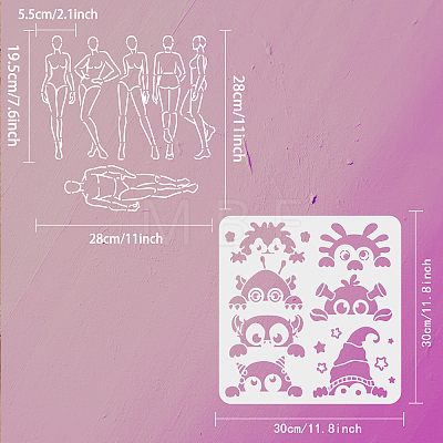 PET Hollow Out Drawing Painting Stencils DIY-WH0391-0354-1