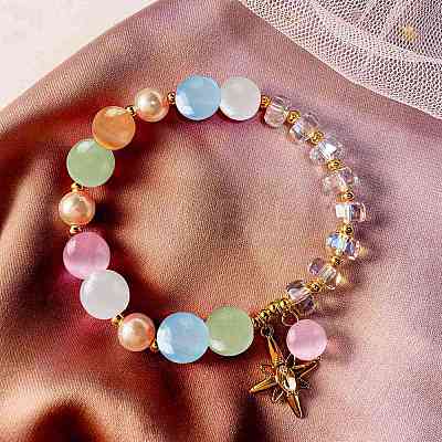 50Pcs Natural Selenite Dyed Beads Strands CE-CJ0001-77-1