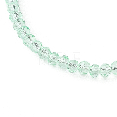 Faceted Rondelle Glass Beaded Necklace for Women NJEW-M208-01N-1