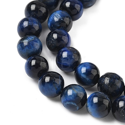 Grade B Natural Tiger Eye Beads Strands G-F591-18-8mm-01-1