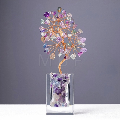 Natural Fluorite Chips Money Tree Display Decorations PW-WG1CBB9-07-1