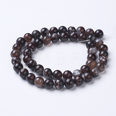 Natural Agate Beads Strands G-G754-05-6mm-1