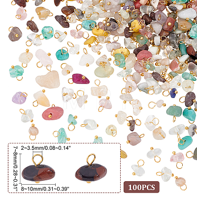 200Pcs Natural Mixed Stone Chrams FIND-HY0001-43-1
