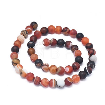 Natural Banded Agate/Striped Agate Beads Strands G-D0005-30-8mm-1