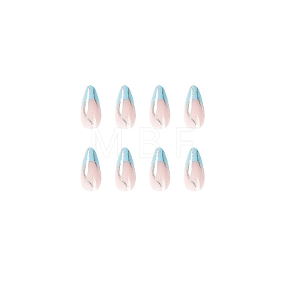 24Pcs 12 Size Teardrop Plastic False Nail Tips MRMJ-PW0001-09-1
