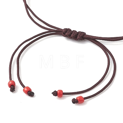 Handmade Silver Foil Glass Lampwork &  Natural White Jade Beads Braided Bead Bracelets for Women BJEW-JB12728-02-1