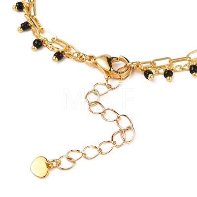 2 Layered Brass Curb Chains Anklets AJEW-AN00311-03-1