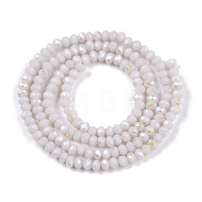 Electroplate Opaque Solid Color Glass Beads Strands X-EGLA-A044-P1mm-L19-1