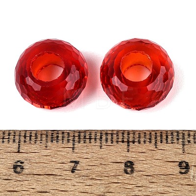 Transparent Glass European Beads GPDL-Q024-14mm-A07-1