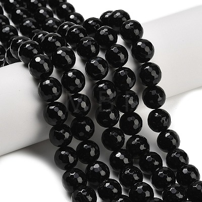 Natural Black Onyx Beads Strands G-C280-B01-12mm-1