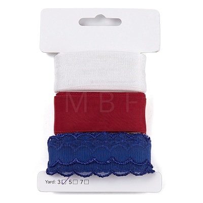 9 Yards 3 Styles Independence Day Polyester & Polycotton Ribbons Sets SRIB-A015-02A-06-1