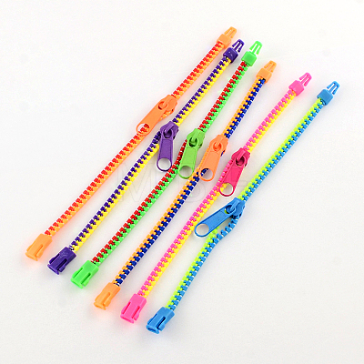 Plastic Zipper Bracelets X-BJEW-A060-M3-1