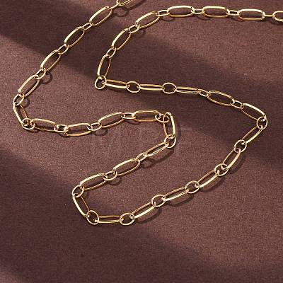 304 Stainless Steel Oval Link Chain Necklaces NJEW-Q013-09G-1