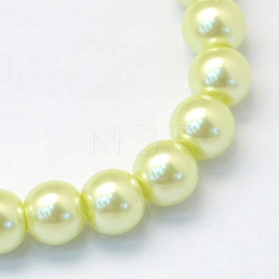 Baking Painted Pearlized Glass Pearl Round Bead Strands HY-Q003-4mm-46-1