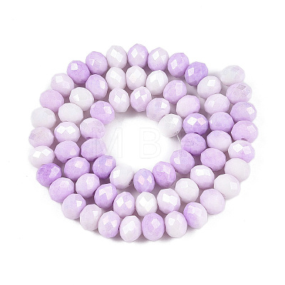 Faceted Electroplated Glass Beads Strands X-GLAA-C023-02-B07-1