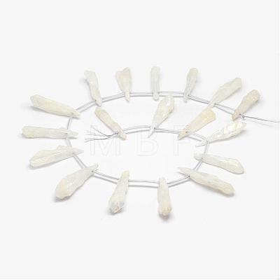 Electroplated Natural Quartz Crystal Beads Strands G-G890-A-01-1