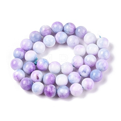 Dyed Natural White Jade Beads Strands G-T138-10mm-210-15-1