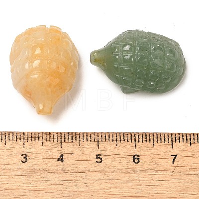 Natural Mixed Gemstone Carved Hedgehog Statues Ornament DJEW-C019-03-1