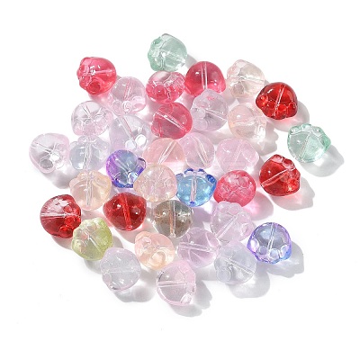 35Pcs Transparent Spray Painted Glass Beads GLAA-YW0001-72-1