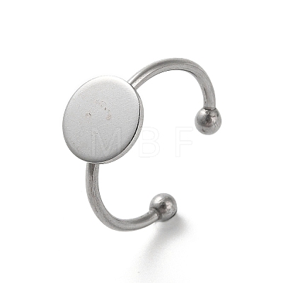 Non-Tarnish Adjustable 304 Stainless Steel Finger Rings Components STAS-K278-04C-P-1