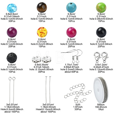 DIY Natural & Synthetic Mixed Gemstone Necklaces Dangle Earrings Making Kit DIY-YW0008-59-1