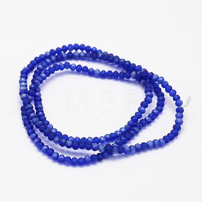 Half Rainbow Plated Faceted Rondelle Glass Bead Strands EGLA-L007-A06-2mm-1