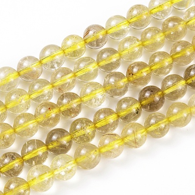 Natural Gold Rutilated Quartz Beads Strands X-G-S150-17-8mm-1