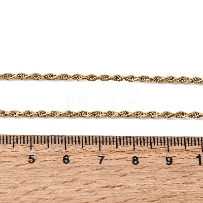 2MM Unisex 304 Stainless Steel Rope Chain Necklaces NJEW-P395-16G-1