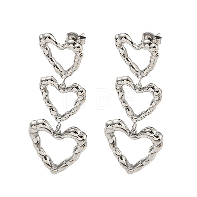 304 Stainless Steel Stud Earrings for Women EJEW-D113-01P-1