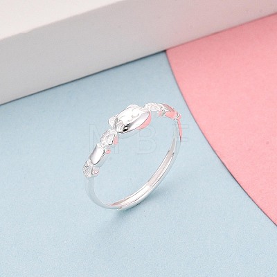 925 Sterling Silver Adjustable Finger Rings for Women STER-N016-141S-1