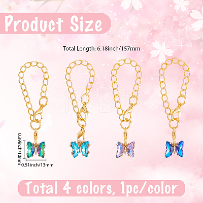 1Bag Butterfly Alloy Glass Water Bottle Charms HJEW-BM0001-58-1