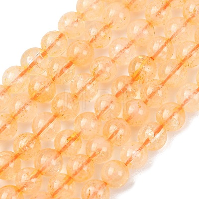 Natural Citrine Beads Strands G-E483-12-6mm-1