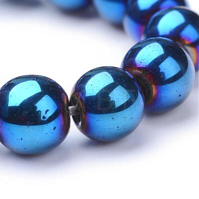 Non-magnetic Synthetic Hematite Beads Strands G-S096-8mm-7-1