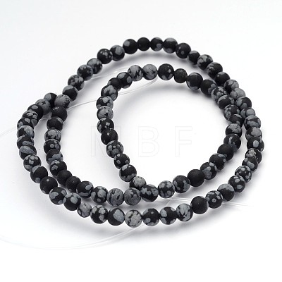 Natural Snowflake Obsidian Gemstone Beads X-G-J338-03-4mm-1