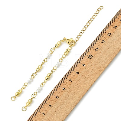 Electroplate Synthetic Non-magnetic Hematite & Shell Pearl Round Beaded Bracelet Making AJEW-JB01641-1