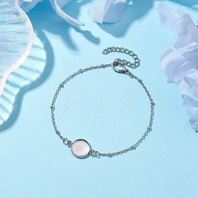 Tarnish Resistant 304 Stainless Steel Satellite Chain Bracelet Makings BJEW-JB10587-01-1